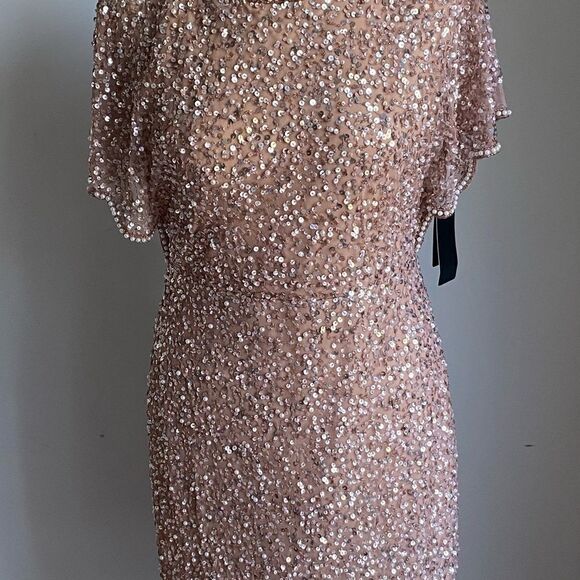 Adrianna Papell Flutter Sleeve Dress - Picture 6 of 11